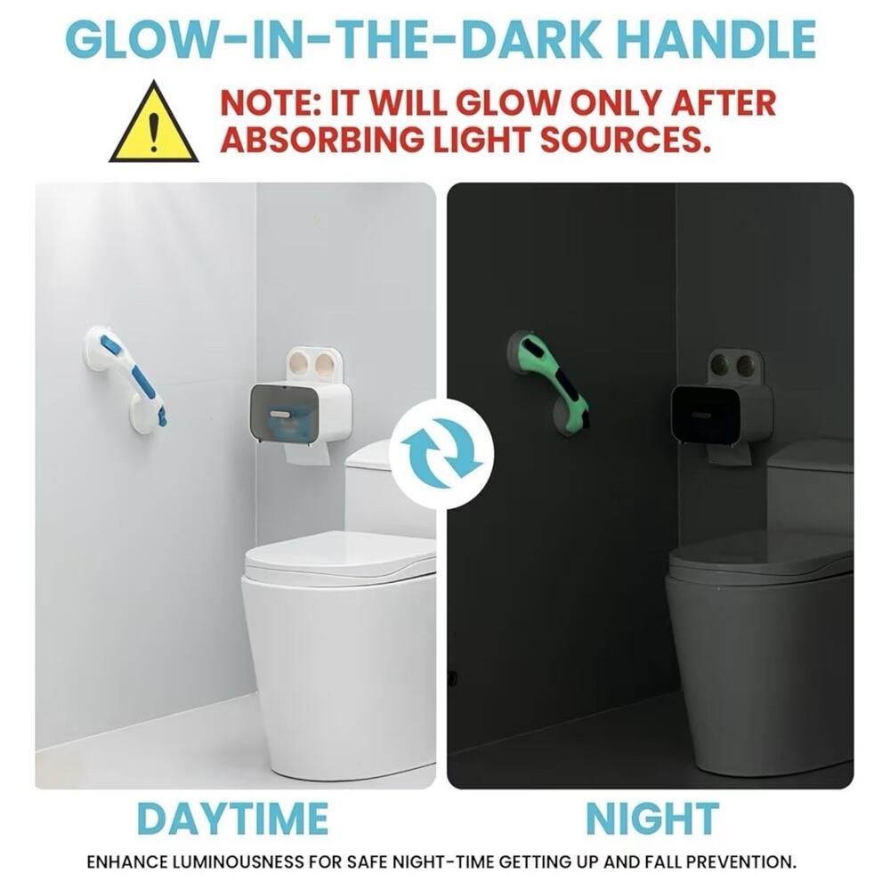 TAILI Shower Grab Bar Glow in the Dark 2-Pack 12.2” Open Box Package Wear - Picture 2 of 9